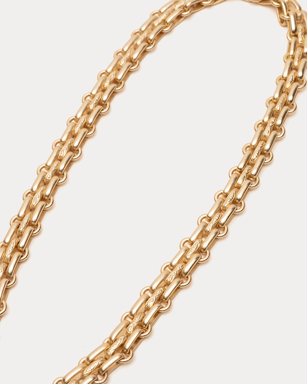 Vintage LV Basket Weave Chain Necklace - Gold Frances Valentine