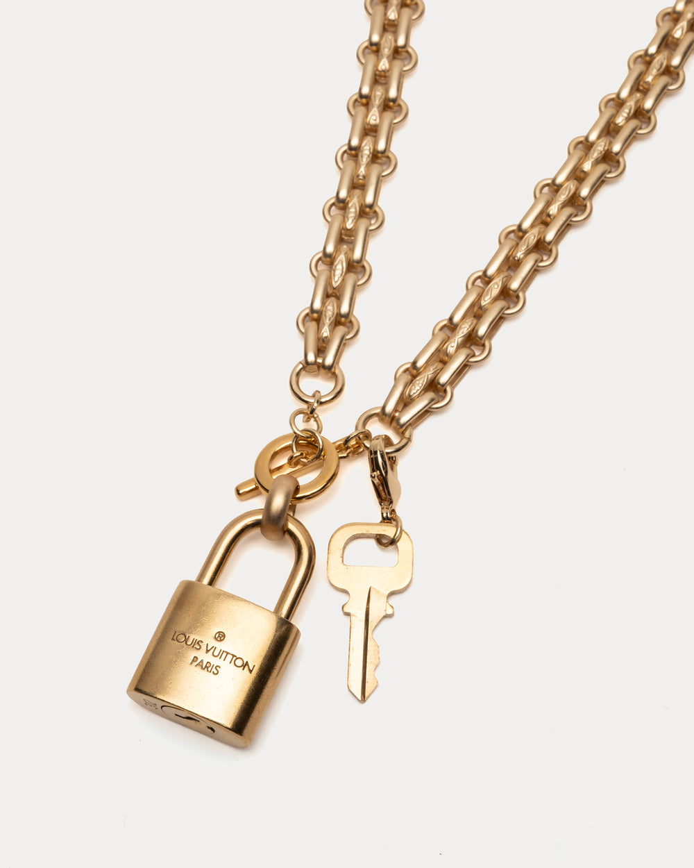 Vintage LV Basket Weave Chain Necklace - Gold Frances Valentine