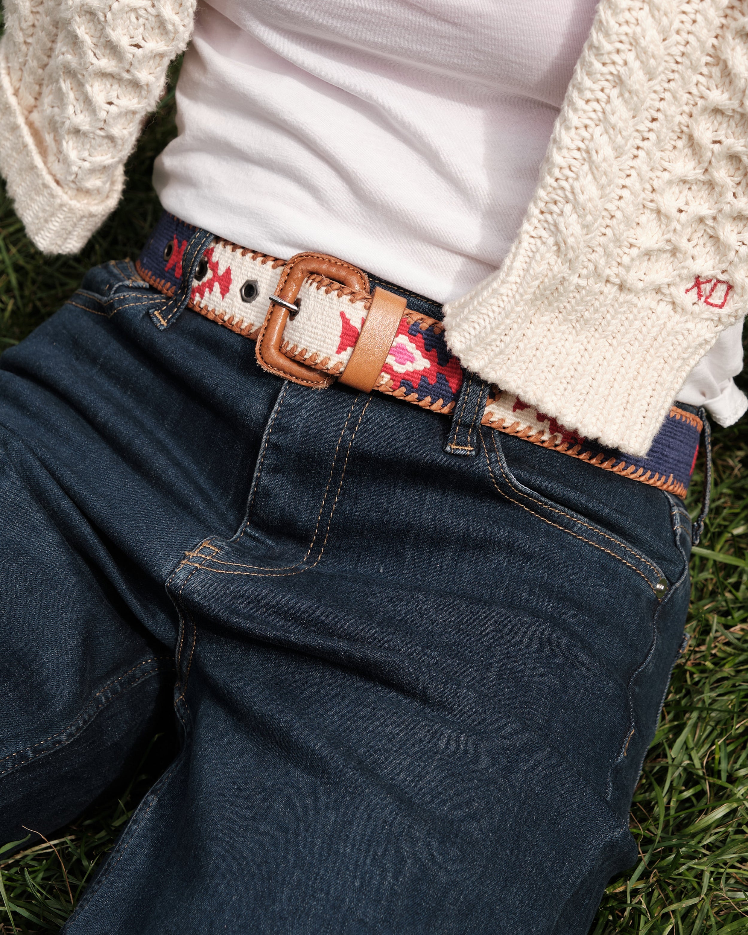 Handwoven Guatemalan Leather Belt - Oyster – Frances Valentine