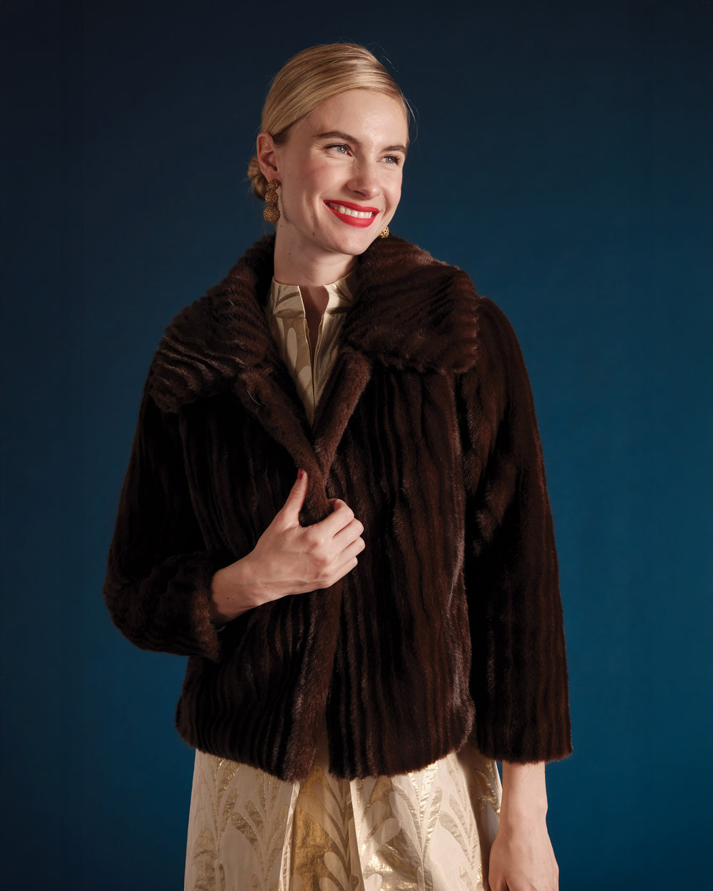 Babe Faux Fur Jacket -  Brown