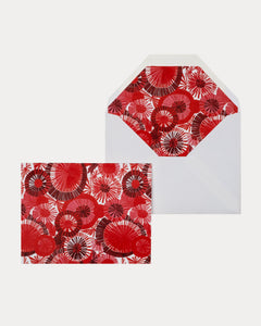 Folded Note Card Set Starburst Red Multi - Frances Valentine