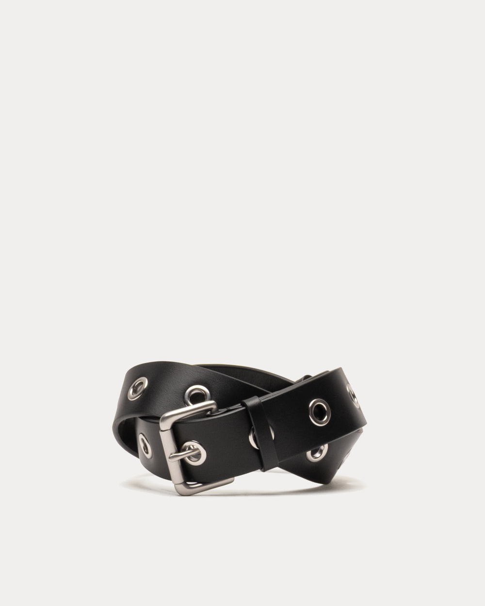 MTM Leather Grommet Belt - Black Frances Valentine