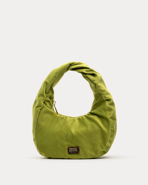 Cece Small Hobo Velvet Green - Frances Valentine