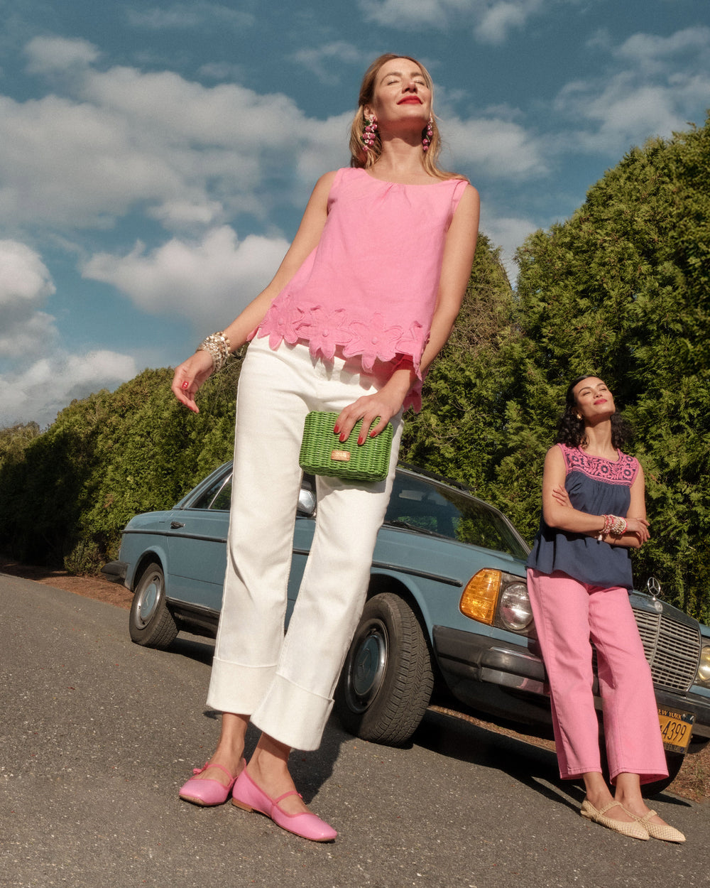 Zennia Flower Tank-Pink Tops Frances Valentine