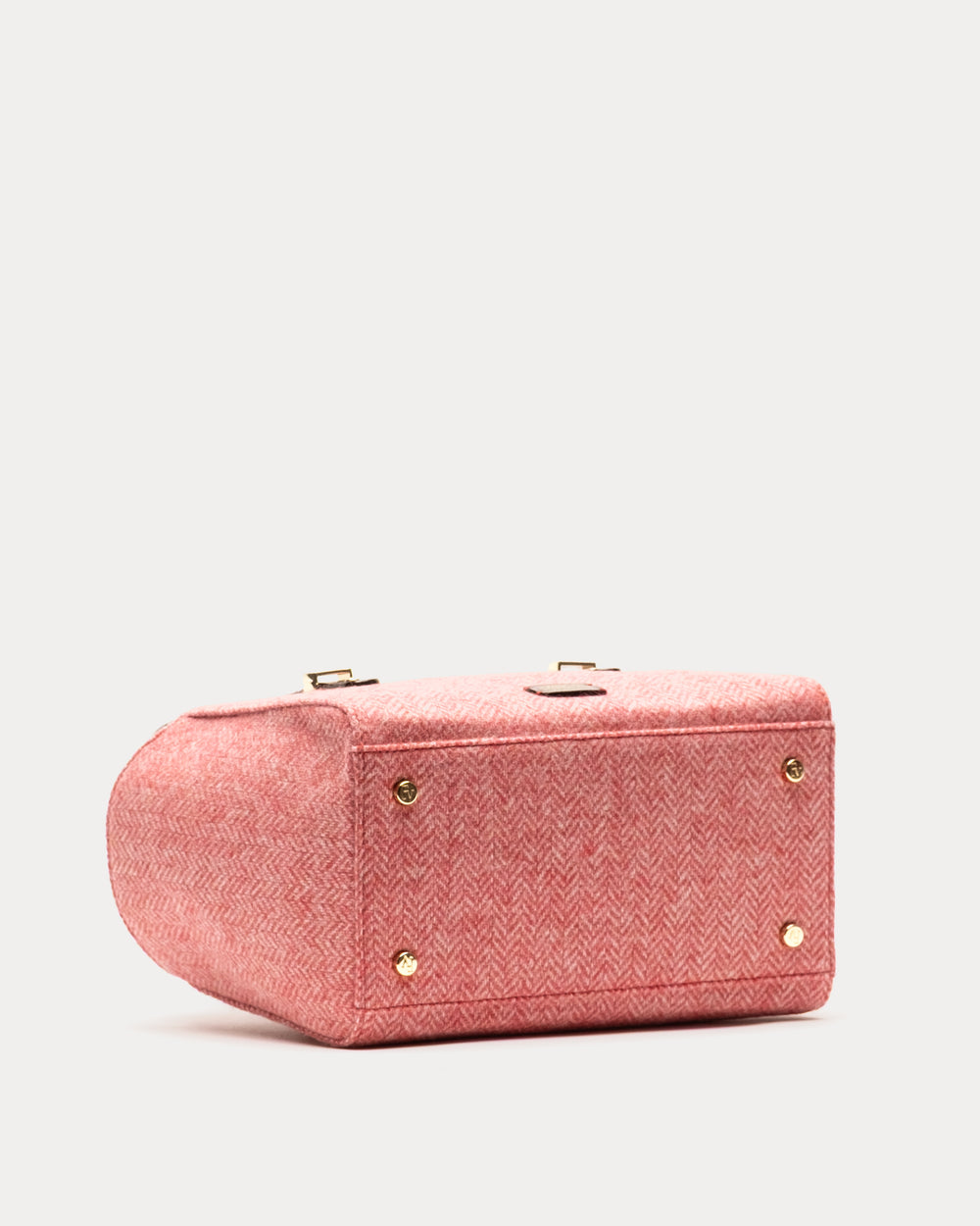 Boxy Bag - Pink Herringbone Wool - Frances Valentine