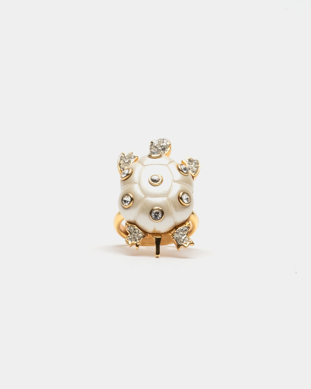 Pearl Turtle Ring White/Gold OS Ring Frances Valentine
