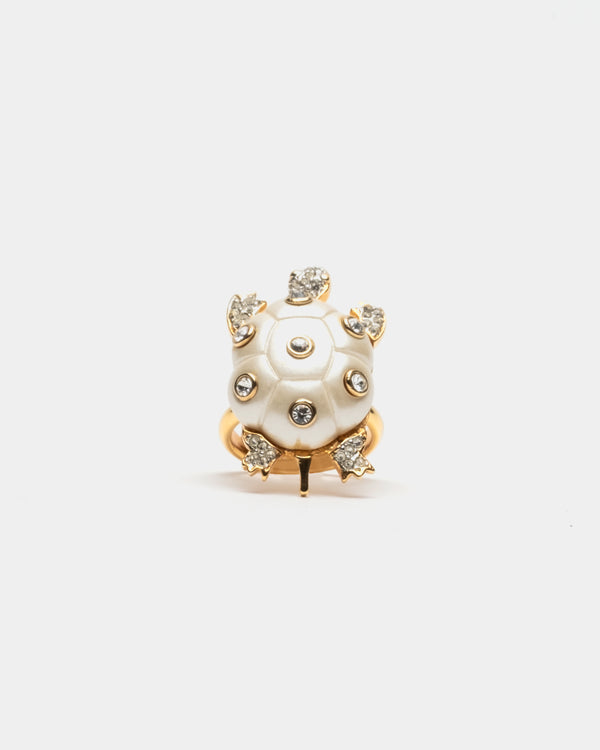 Pearl Turtle Ring White/Gold OS Ring Frances Valentine