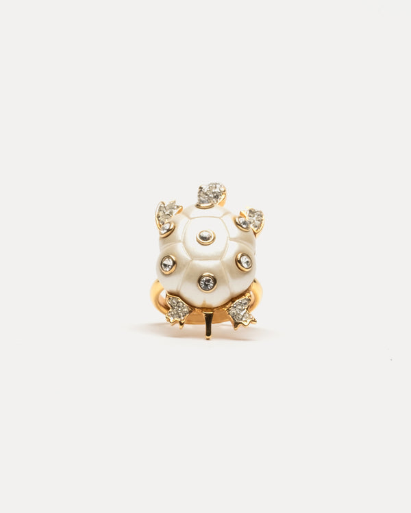 Pearl Turtle Ring - White/Gold Ring Frances Valentine