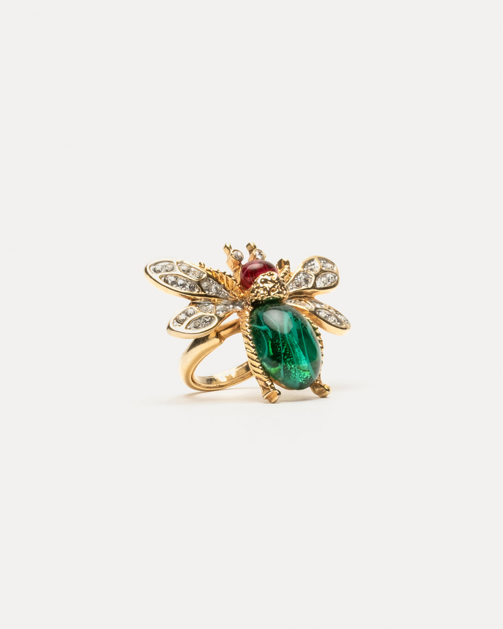 Bee Ring Green/Red OS Frances Valentine