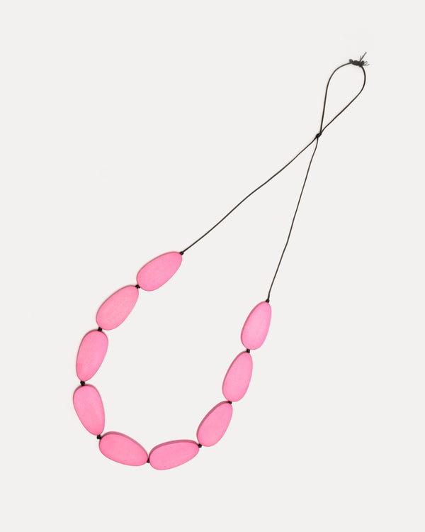 Wood Teardrop Necklace - Pink - Frances Valentine