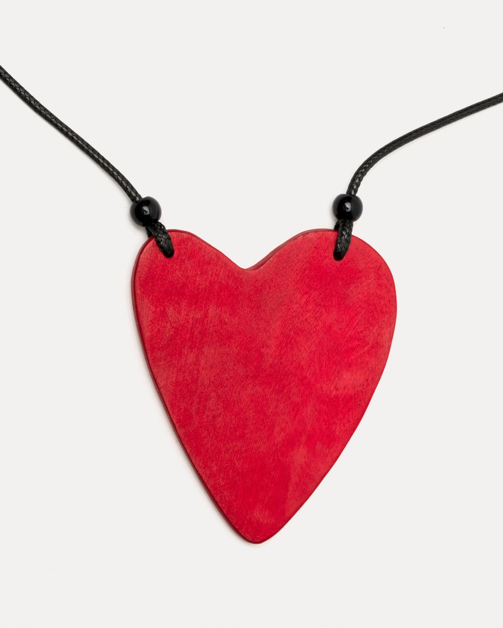 Wood Heart Pendant - Red - Frances Valentine