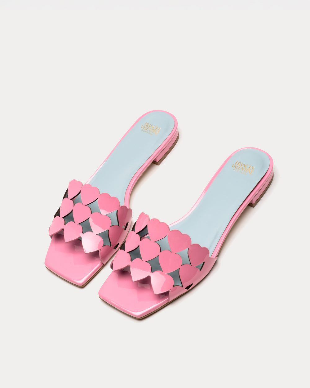 Flat Heart Slide - Pink Flats Frances Valentine