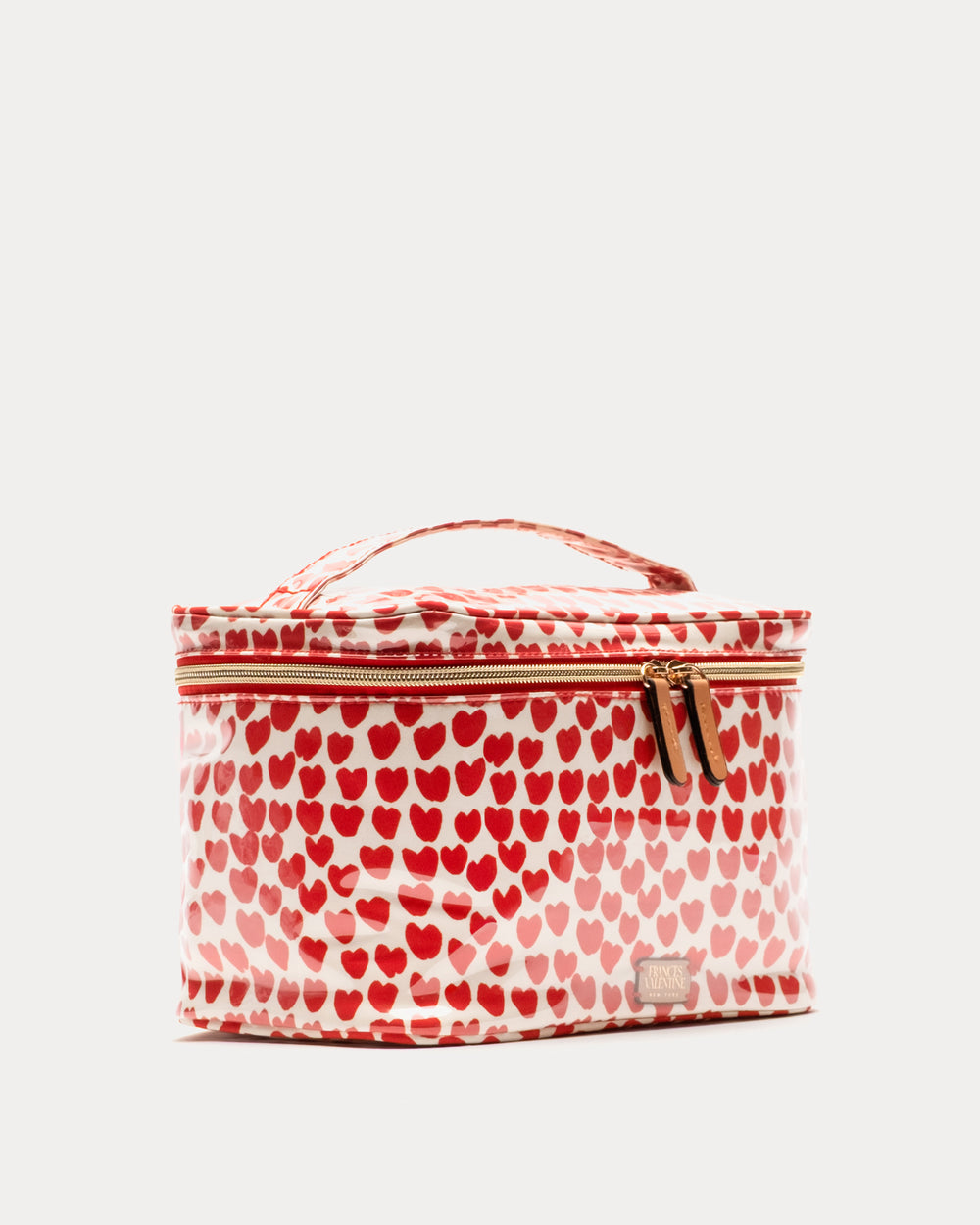 Train Case Cosmetic Baby Hearts Oyster/Red OS Frances Valentine