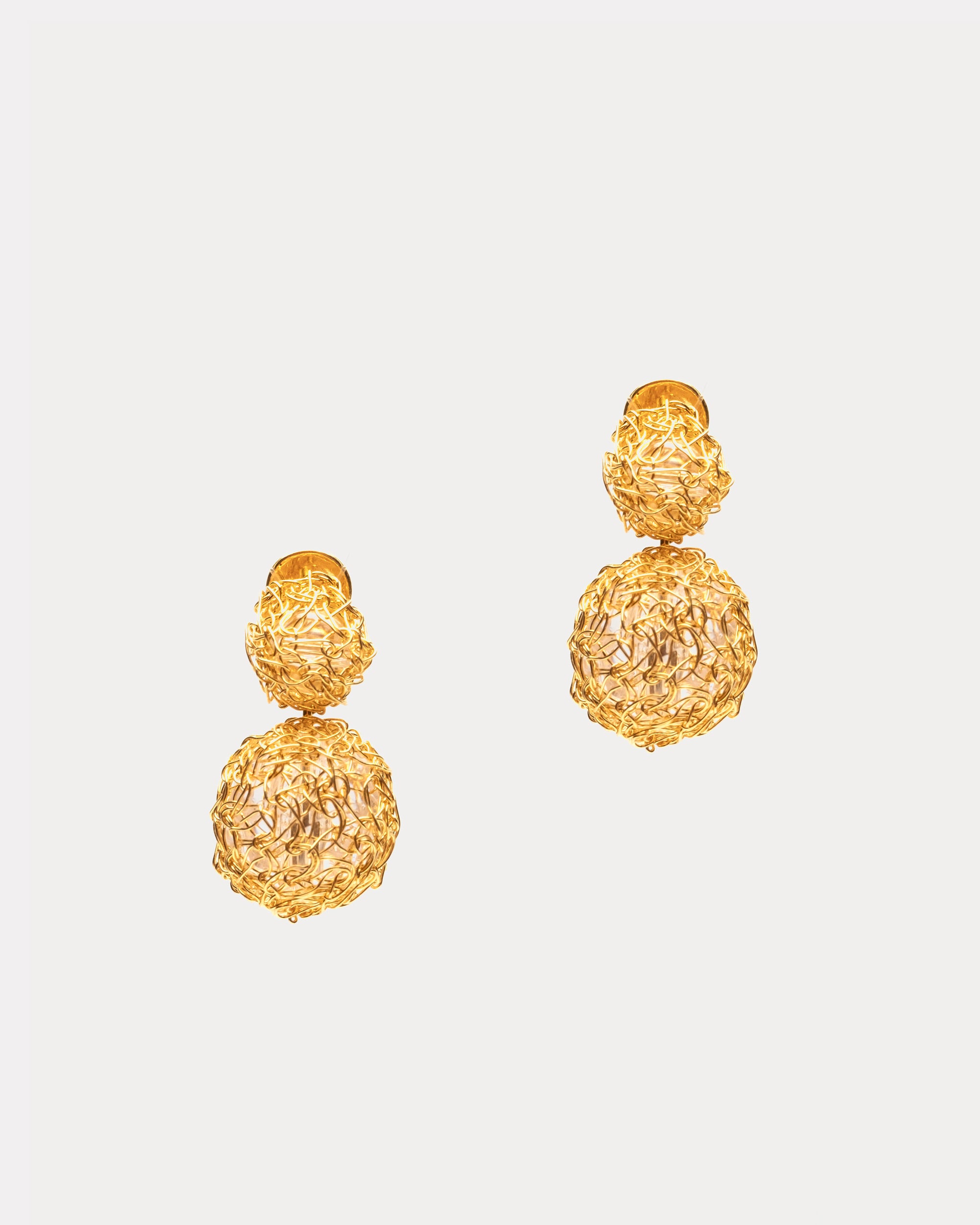 Spheres Drop Earring Gold