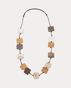 Shelby Wood Necklace Brown Multi - Frances Valentine