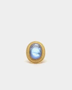 Karina Oval Statement Ring Tanzanite Blue - Frances Valentine