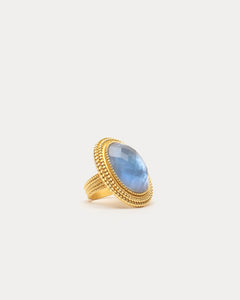 Karina Oval Statement Ring Tanzanite Blue - Frances Valentine