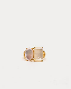 Mereda Ring Mother of Pearl Rose Quartz - Frances Valentine