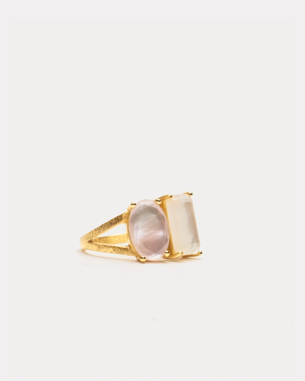 Mereda Ring Mother of Pearl Rose Quartz - Frances Valentine