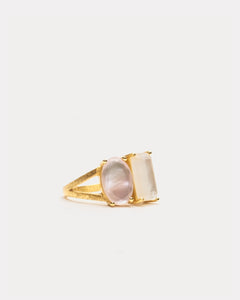 Mereda Ring Mother of Pearl Rose Quartz - Frances Valentine