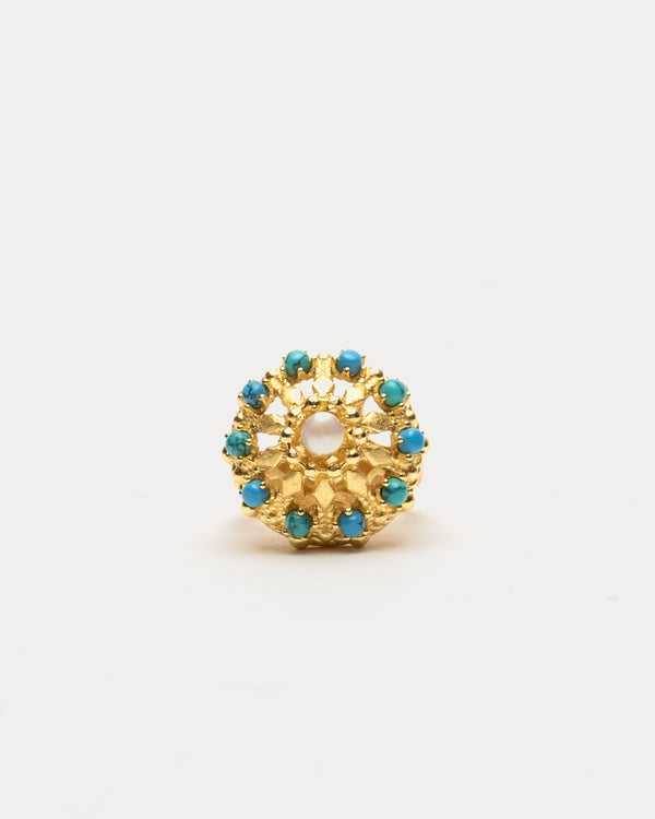 FV Vintage Coral Ring Blue - Frances Valentine