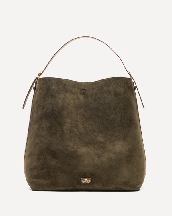 Hunter Suede Hobo - Olive - Frances Valentine