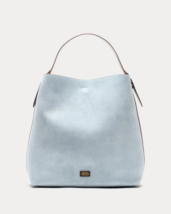 Hunter Suede Hobo - Light Blue - Frances Valentine