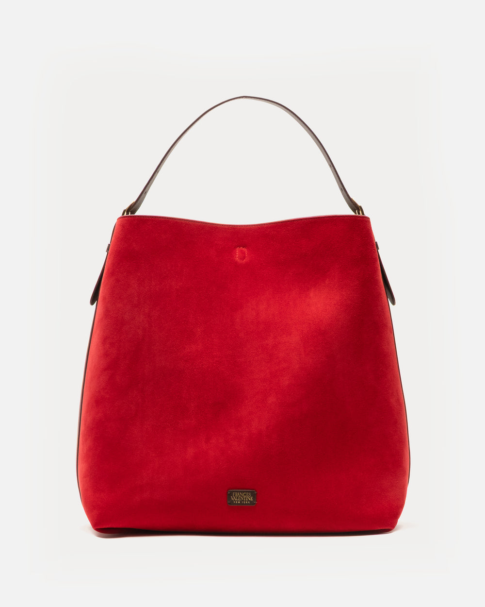 Hunter Suede Hobo - Cherry Red - Frances Valentine