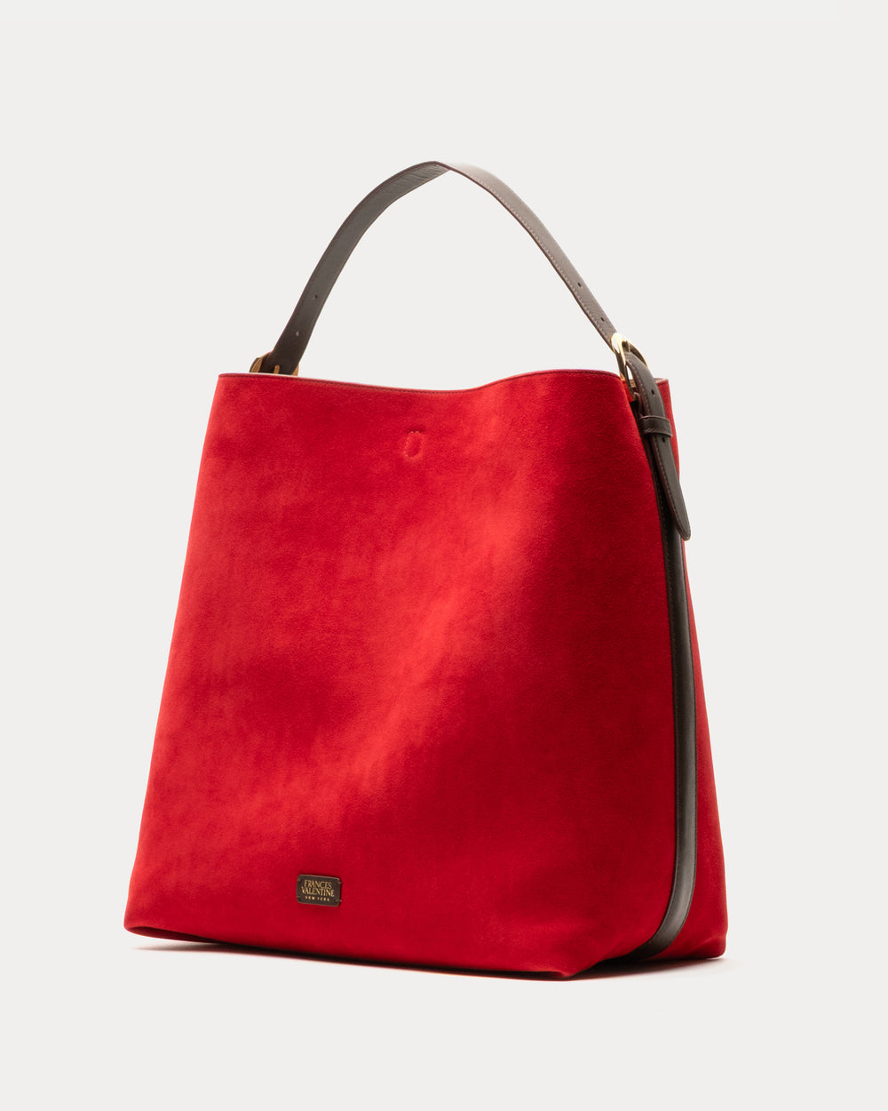 Hunter Suede Hobo - Cherry Red - Frances Valentine