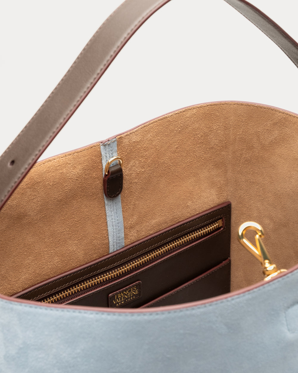 Hunter Suede Hobo - Light Blue - Frances Valentine