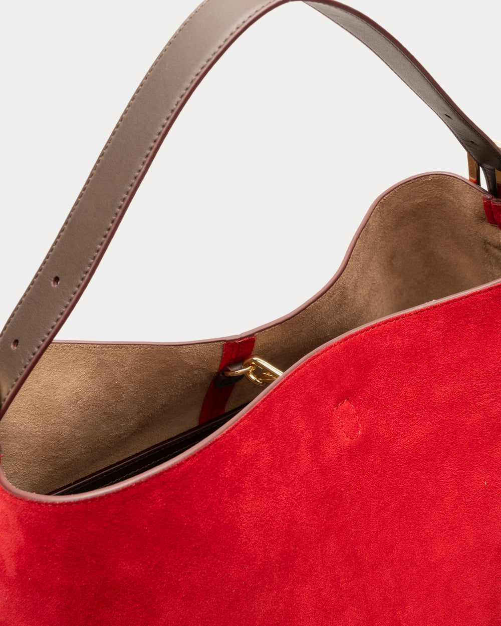 Hunter Suede Hobo - Cherry Red - Frances Valentine