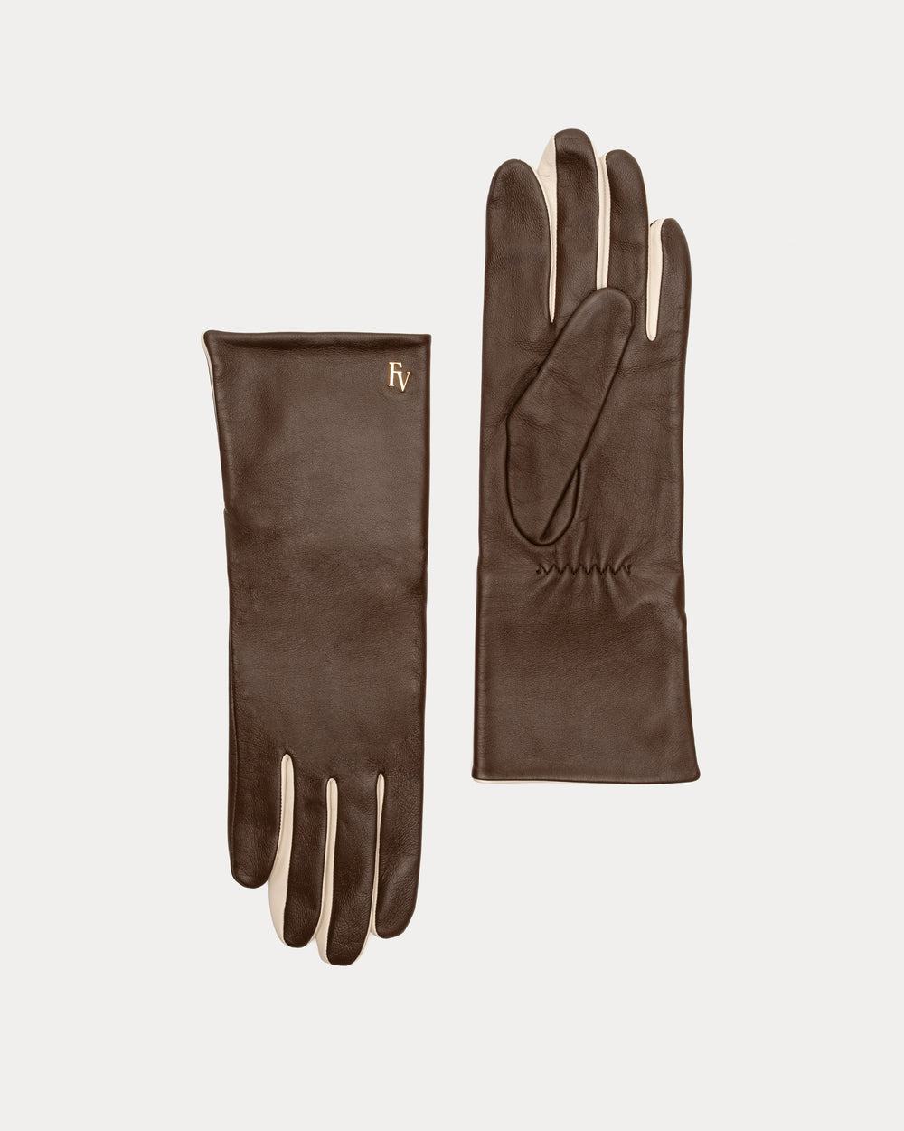 Deep V Leather Glove - Brown Gloves & Mittens Frances Valentine