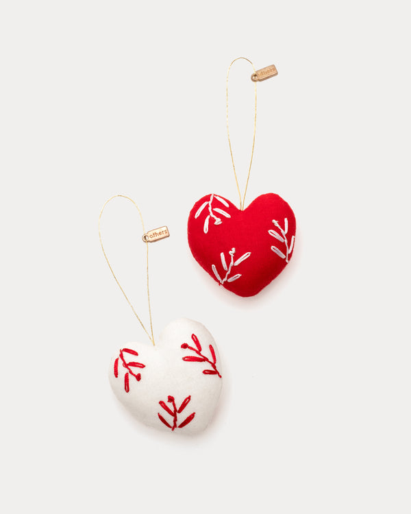 Hearts Tiny Embroidered Ornament