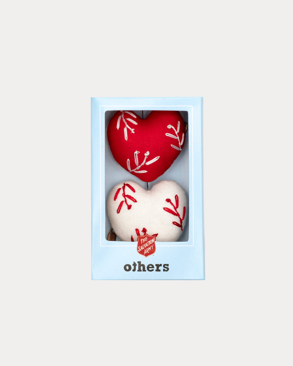 Hearts Tiny Embroidered Ornament