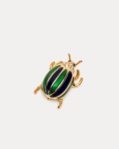 Beetle Pin Gold Green - Frances Valentine