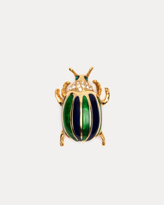 Beetle Pin Gold Green - Frances Valentine