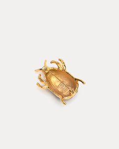 Beetle Pin Gold Green - Frances Valentine