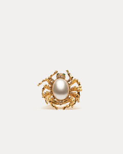 Spider Ring Gold White - Frances Valentine