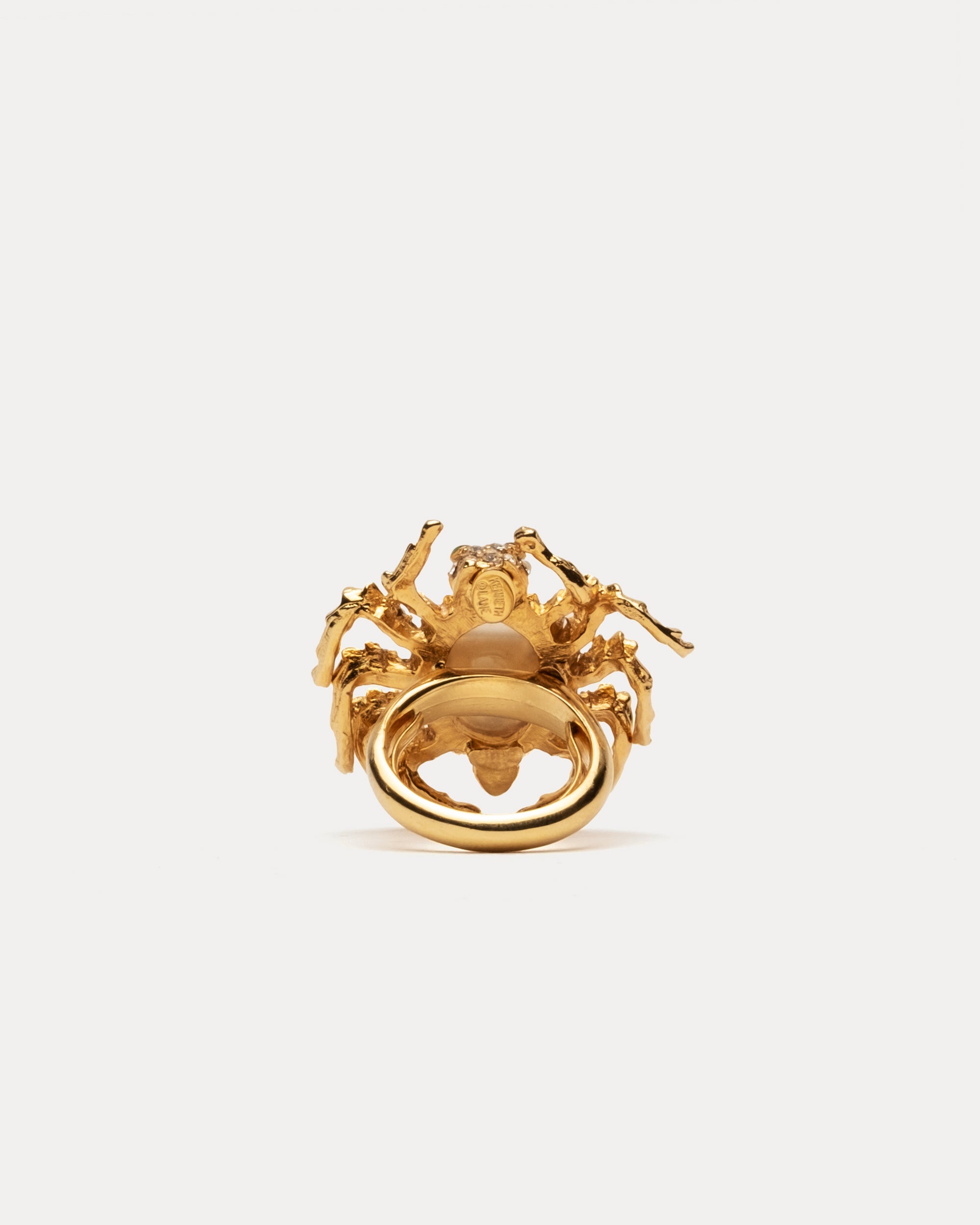 Spider Ring Gold White