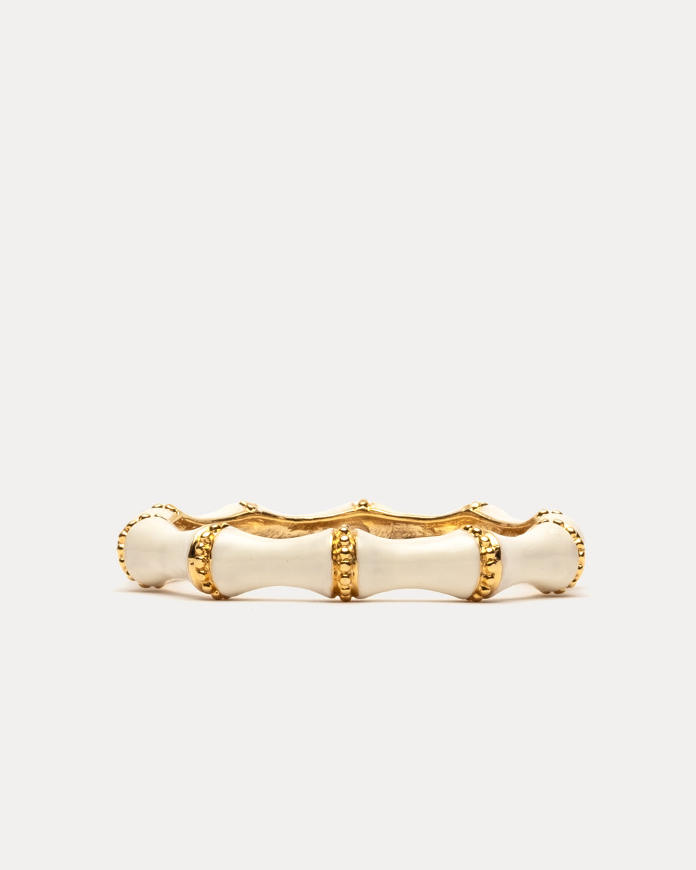 Enamel Bamboo Bangle Bracelet - White - Frances Valentine