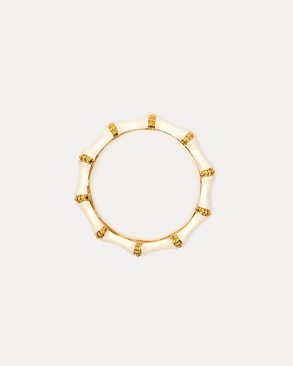 Enamel Bamboo Bangle Bracelet - White - Frances Valentine