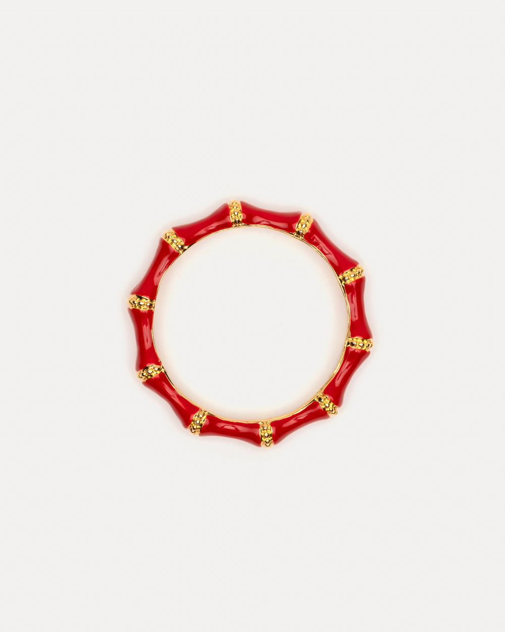Enamel Bamboo Bangle Bracelet - Red - Frances Valentine