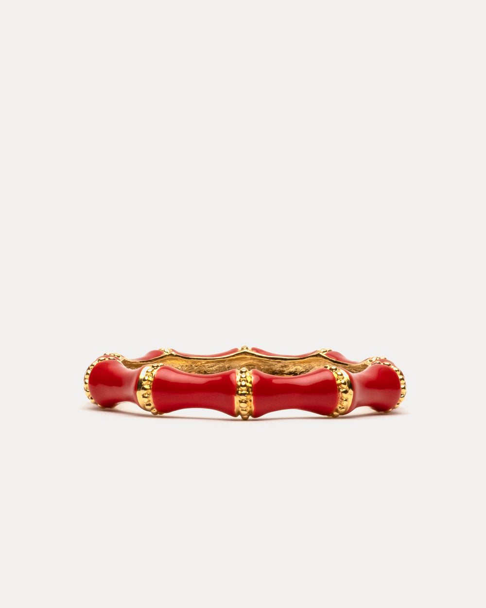 Enamel Bamboo Bangle Bracelet - Red - Frances Valentine