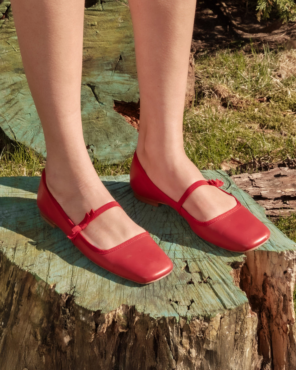 Red Mary Jane Leather Flat Jude Frances Valentine