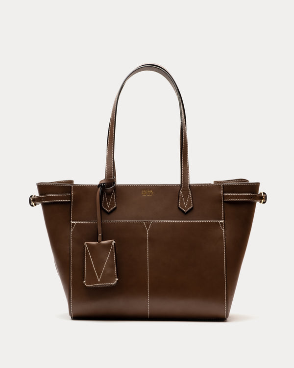 Brigetta Shopping Tote - Vachetta Chocolate - Frances Valentine