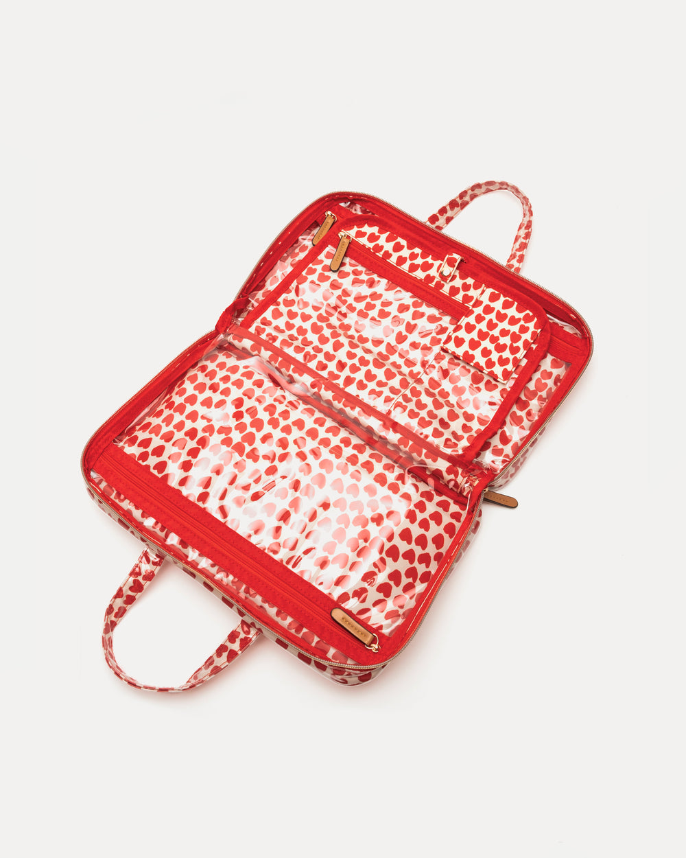 Hanging Travel Cosmetic Baby Hearts Oyster/Red OS Frances Valentine