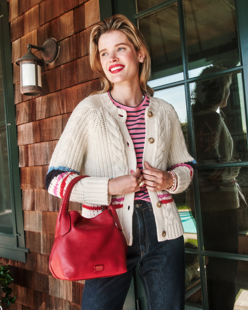 Varsity Cardigan Stripe Sweater Frances Valentine