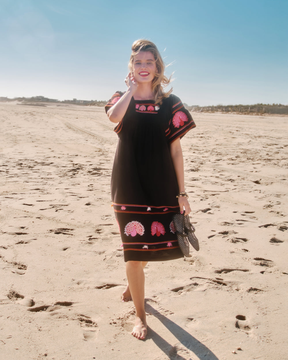 Picnic Midi Dress - Peacock Black Frances Valentine Picnic Midi Dress - Peacock Black Frances Valentine