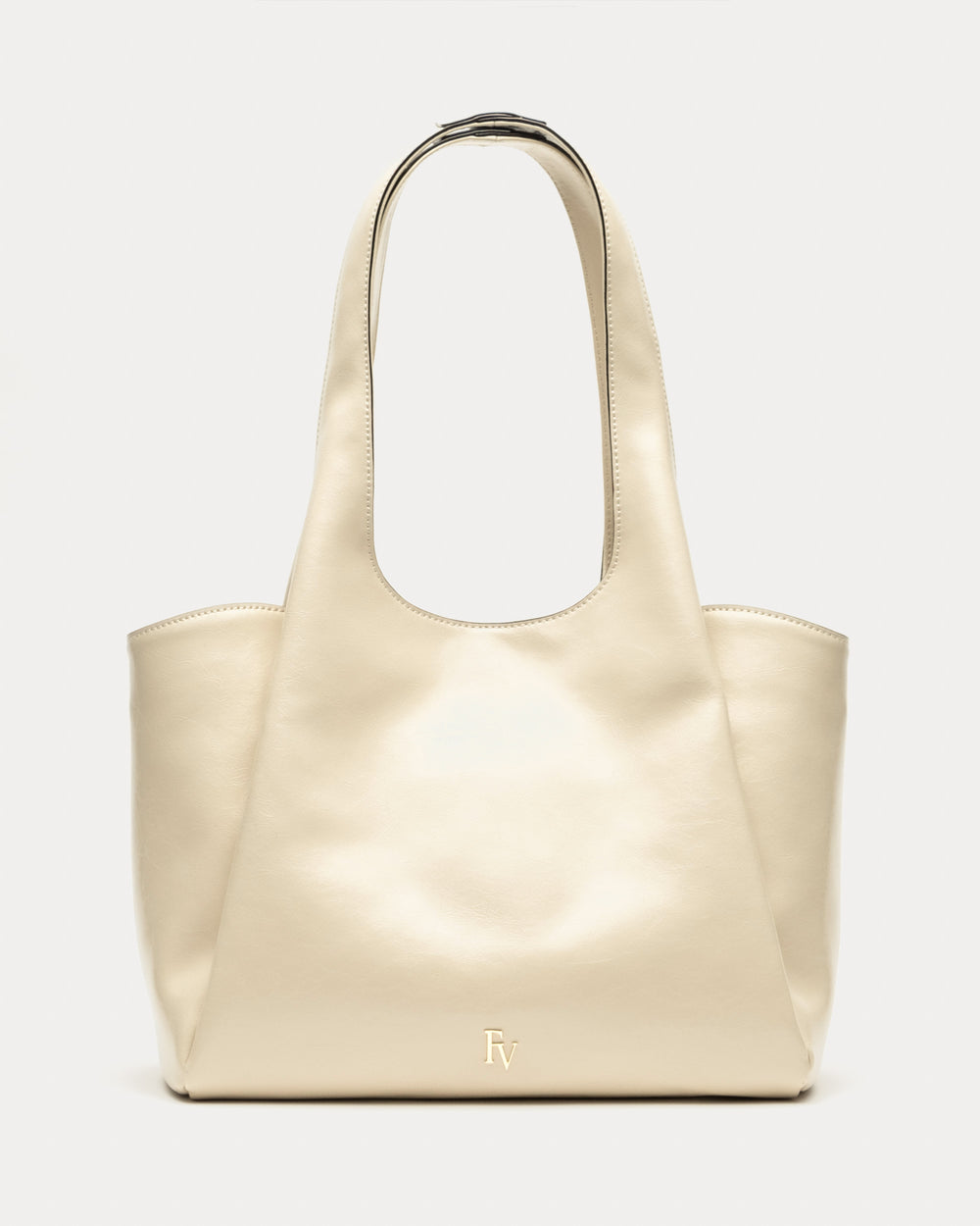 Portia Satchel - Crinkled Leather Oyster - Frances Valentine