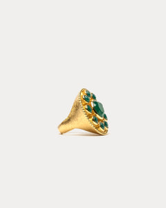 Arden Medallion Ring Green Onyx - Frances Valentine